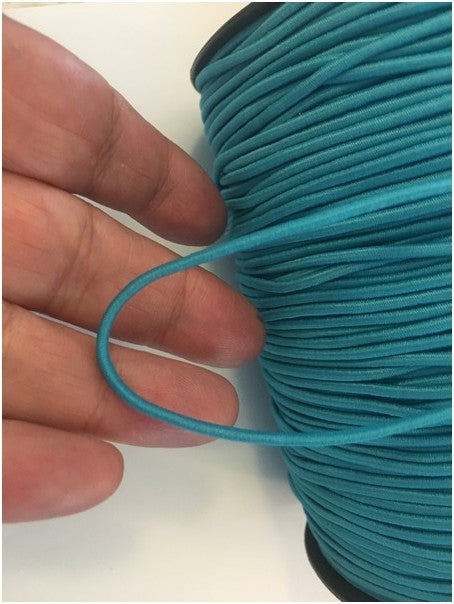 Cordon Elastique TURQUOISE Rond En 3 mm A Coudre Pour Loisirs Créatifs.