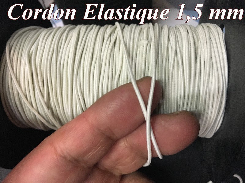 Cordon Fil Elastique blanc En 1,5 mm A Coudre Pour Loisirs Créatifs.