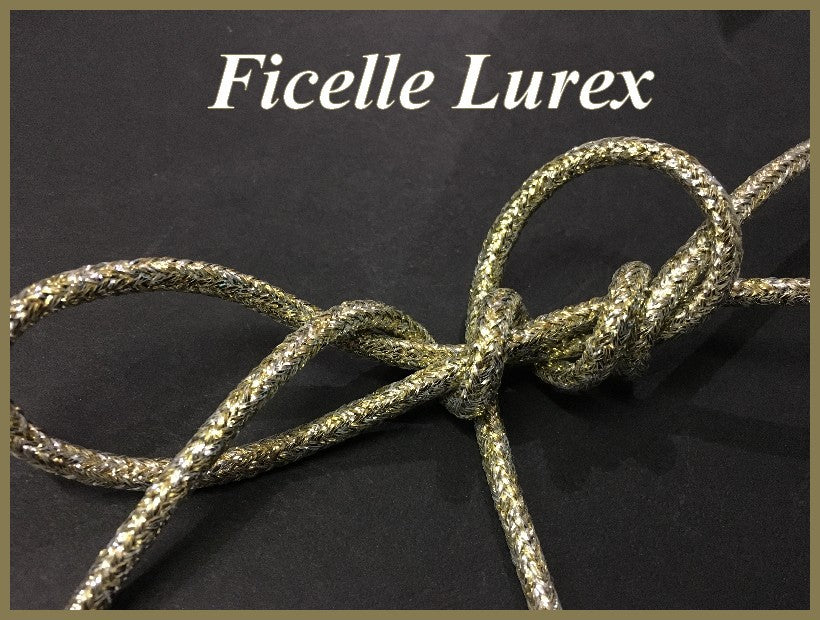 Cordón de Lurex Dorado y Plateado, Cuerda de Lurex por Metros en 5 mm.
