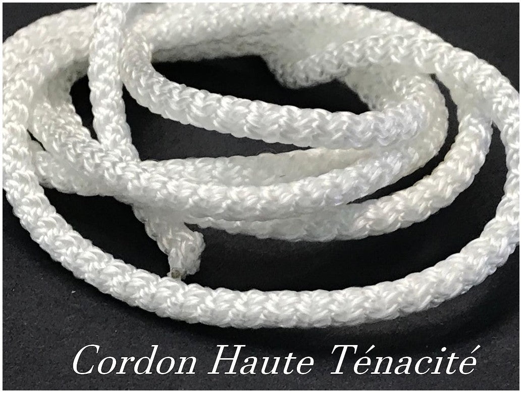 Cordon Tresse Polyester Haute Ténacité au mère couleur blanc