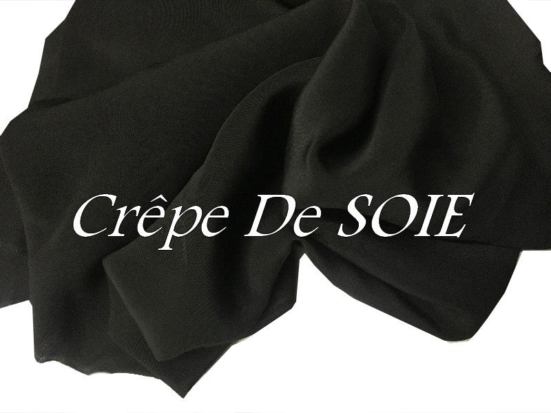 Crêpe De SOIE Noir Au mètre Couture.