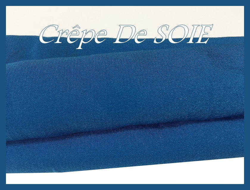 Crêpe De SOIE Turquoise Au mètre Couture.