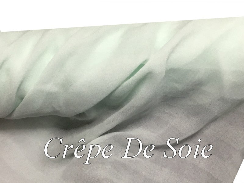 Crêpe De SOIE Vert D’eau Au Mètre Couture.