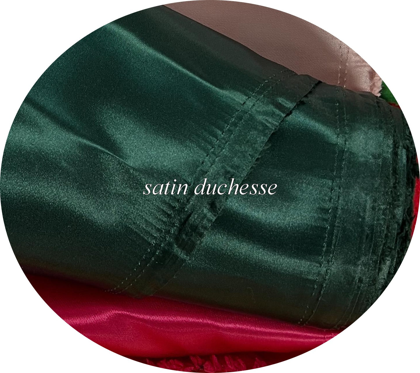 Satin Duchesse Vert Bouteille 150 cm - Tissu Haute Couture Luxe Au Mètre