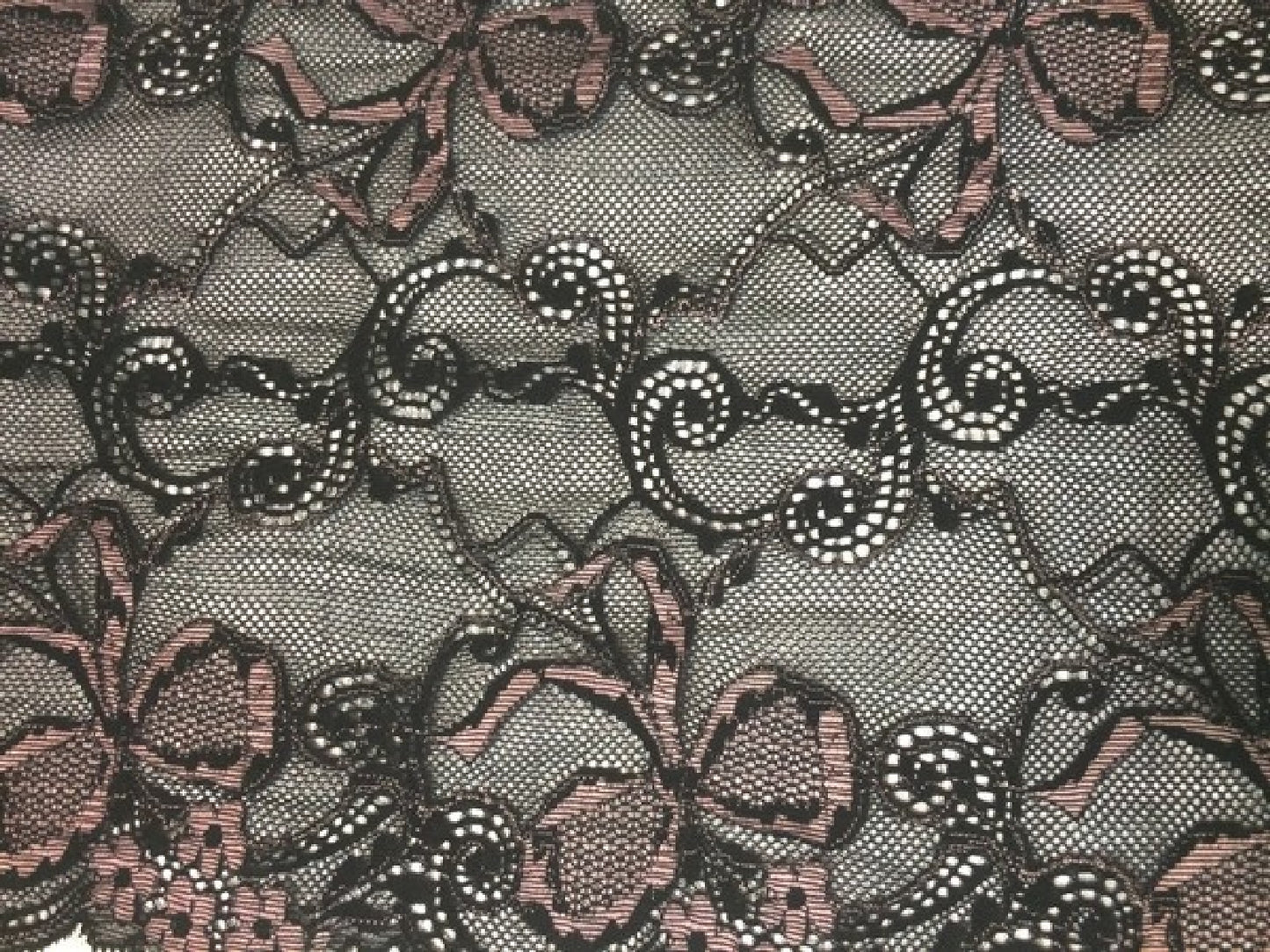 Encaje bordado de lycra negra y Parma de 23 cm para personalizaciones y decoraciones.