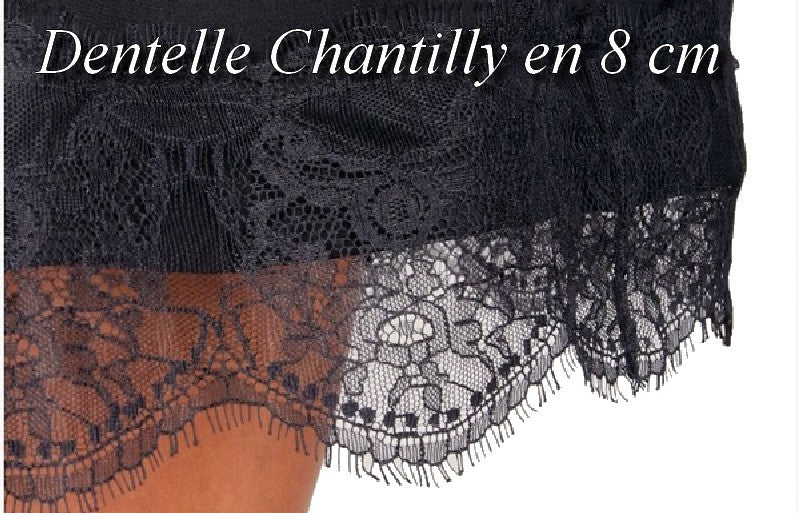 Dentelle Chantilly Couture En 8 Cm A Coudre Noir.