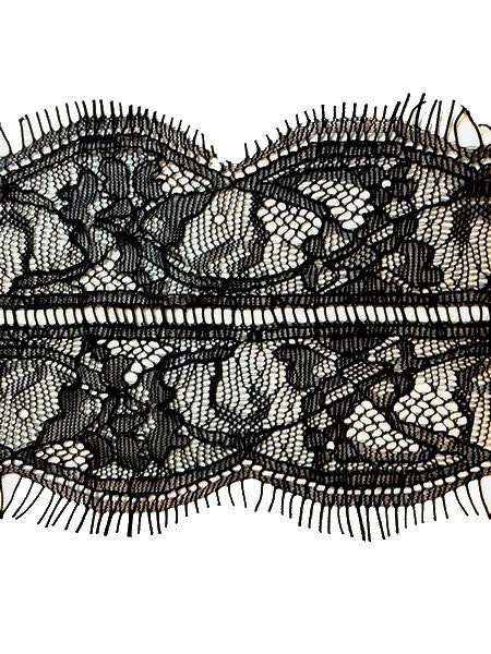 Dentelle Chantilly En Fine Couture en 8 cm Noir