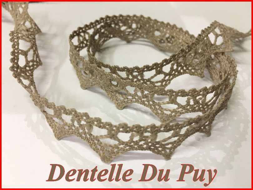 Dentelle Du Puy En 16 mm Taupe Au Mètre A Coudre Pour Customisations.
