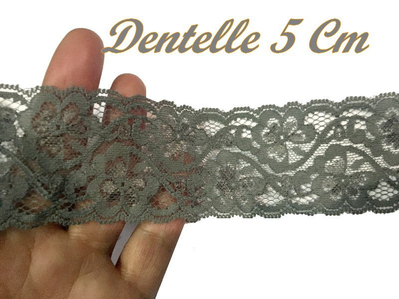 Dentelle En 5 Cm Couleur Grise A Coudre Pour Loisirs Créatifs.
