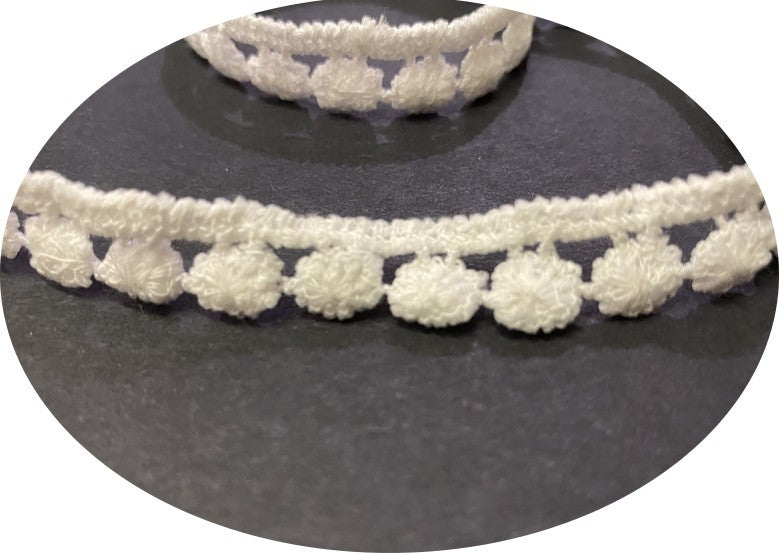 Dentelle Guipure De Picot Blanc - Ruban En Forme De Petites Gouttes Au Mètre.