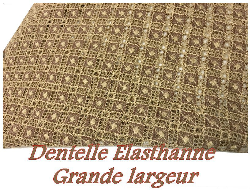 Dentelle Lycra Au Mètre En Grande Largeur Beige