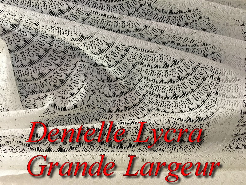 Encaje Lycra Marfil por Metros en 1 Metro Ancho 80 para Lencería y Personalizaciones.