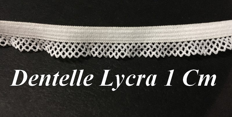 Dentelle Lycra En 10 mm Blanche Pour Lingerie Et Customisations.
