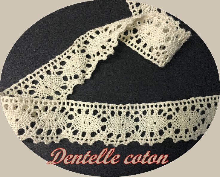 Encaje Macramé por Metros en 3 cm Color Crudo para Coser para Personalizaciones.