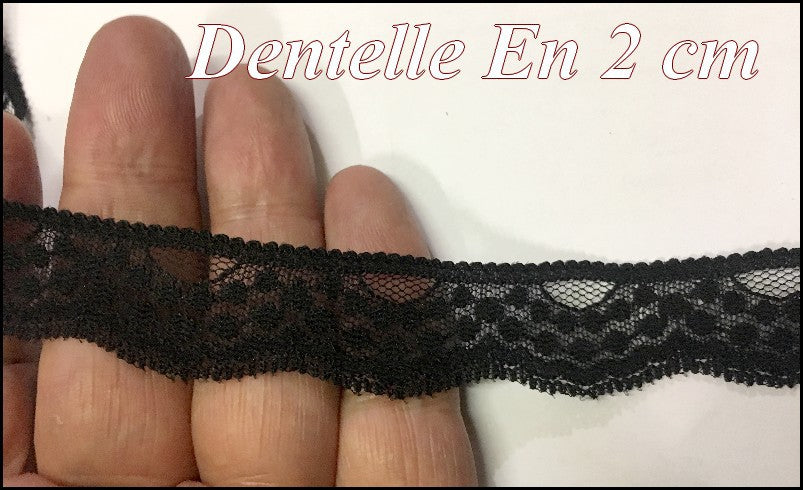 Dentelle Noir En 2 Cm A Coudre Pour Loisirs Créatifs.