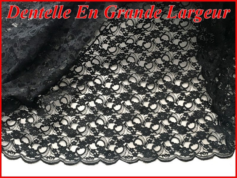 Dentelle Noir En Grande Largeur Couture Pour décorations Et Customisations.