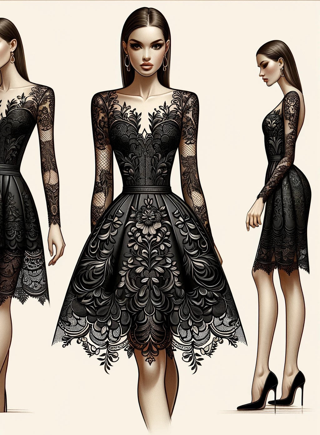 Dentelle Simili Cuir Noir au Mètre – Idéale pour Lingerie et Customisation