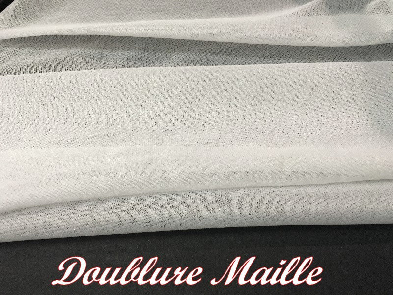 Doublure Maille Au Mètre En Couleur Blanc Pour Vetements Tansparents Et confections.