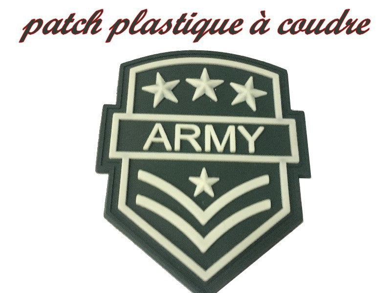 Parche de charretera de plástico con emblema militar "ARMY" de 4 estrellas para coser.