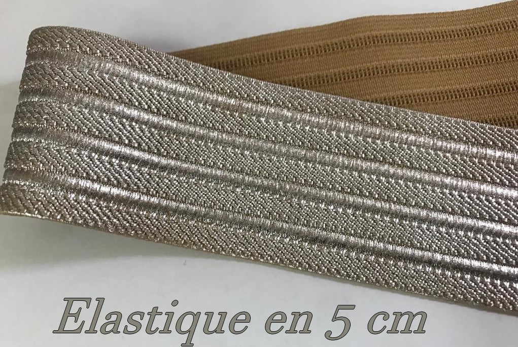 Elastique Argenté plat En 5 Cm Au Mètre A Coudre Pour Ceintures Loisirs Créatifs La Customisations.