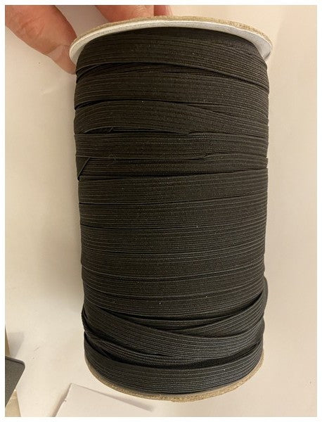 10mm x 100 Meters Black Flat Elastic for Sewing