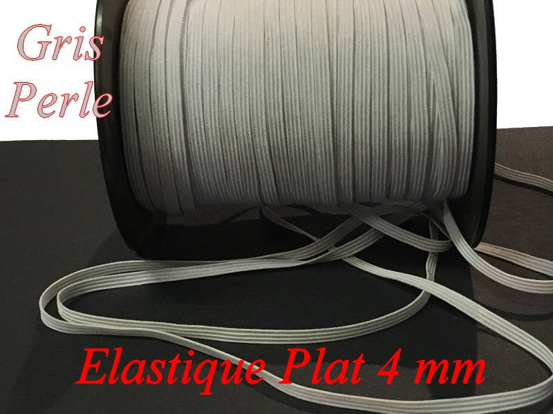 Elastique Plat En 4 mm A Coudre, Ruban Lycra Gris Perle Pour Lingerie, et Customisations.