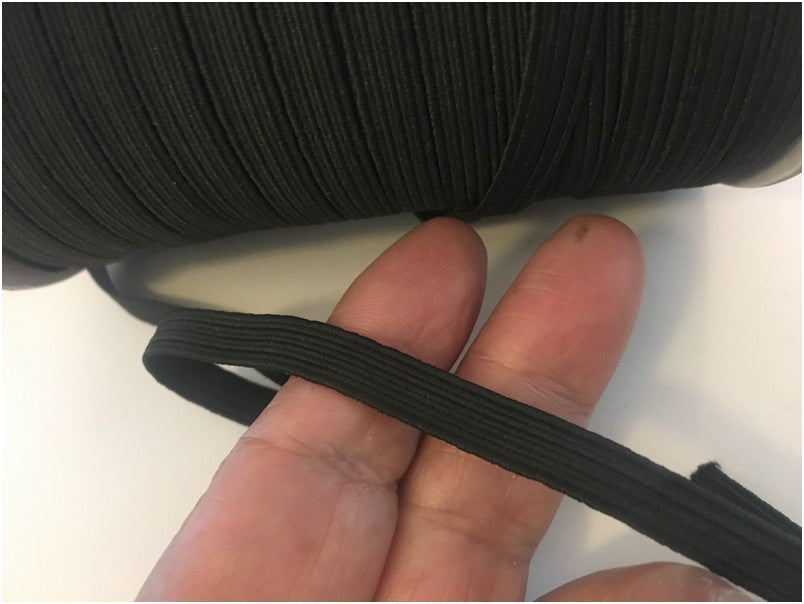 Elastique Plat En 6 mm X 100 Mètres Noir pour Masques De Protections A Coudre