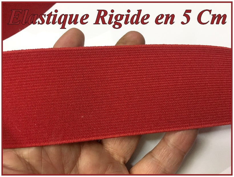 Elastique Rouge Plat Rigide En 5 Cm Au Mètre A Coudre Pour Ceintures Loisirs Créatifs La Customisations.