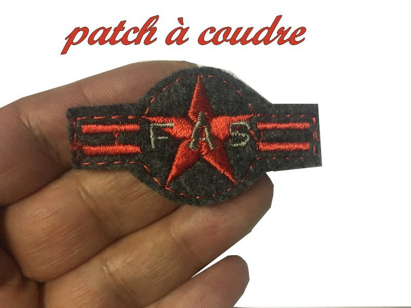 Military Epaulette Emblem Badge To Sew 1 Red Star On Gray Background