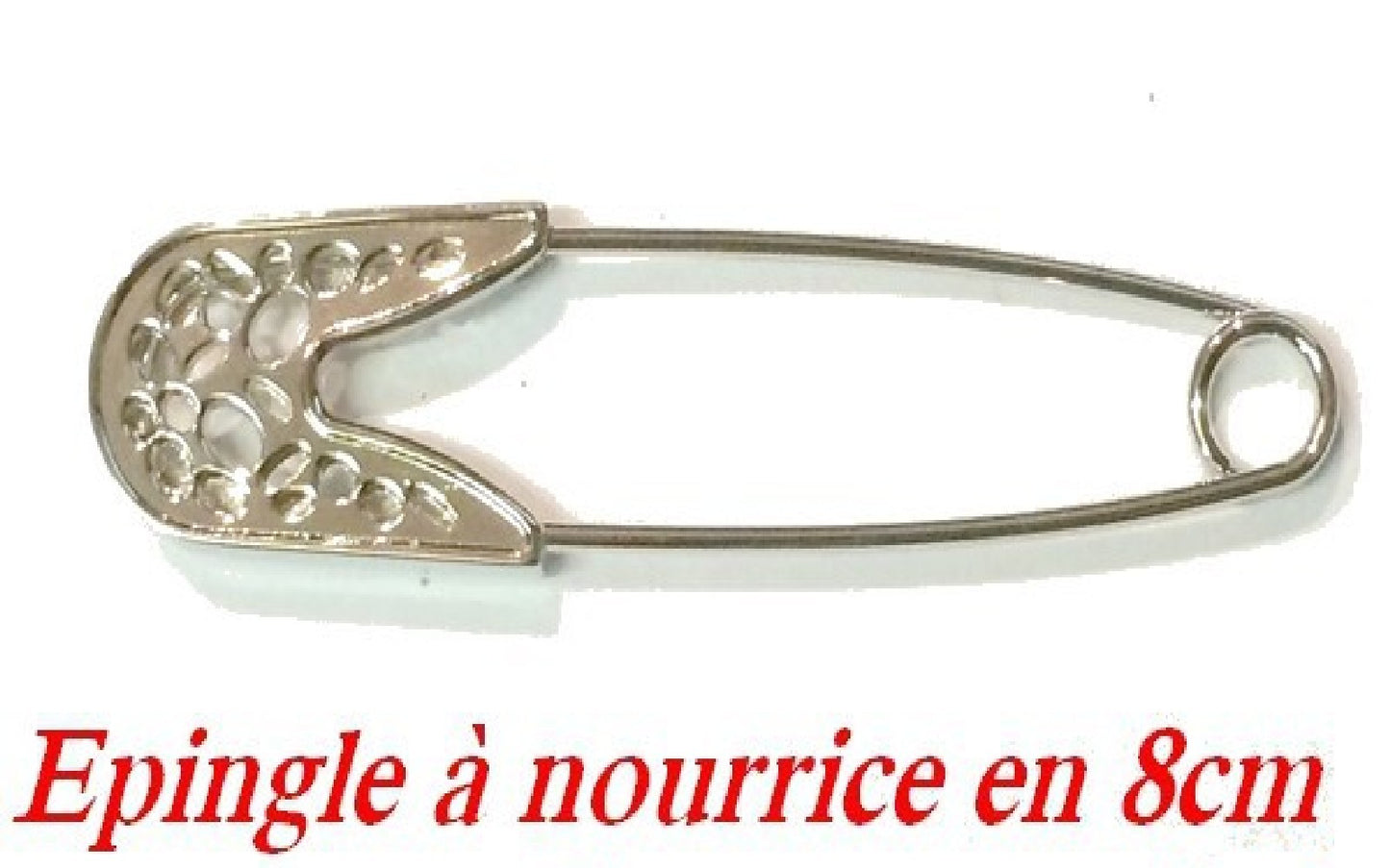 8cm Silver Metal Safety Pin Brooch for Decorations.