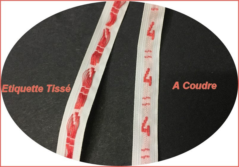 Etiquette Tissé pour Vêtements Taille " 4 " Par 50 Pièces A Coudre Textile , Contexture Pour Confection.