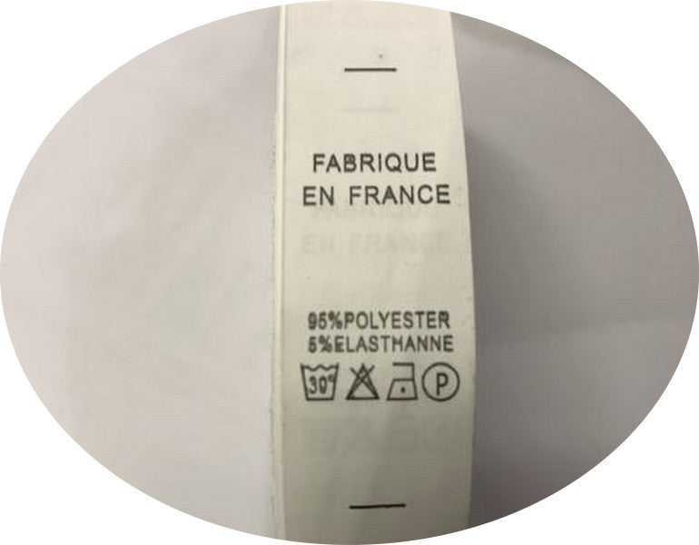 Etiquettes De Vêtements " 95 % Polyester 5 % Elasthanne" x Par 800 Pièces A Coudre De Composition Textile , Contexture.