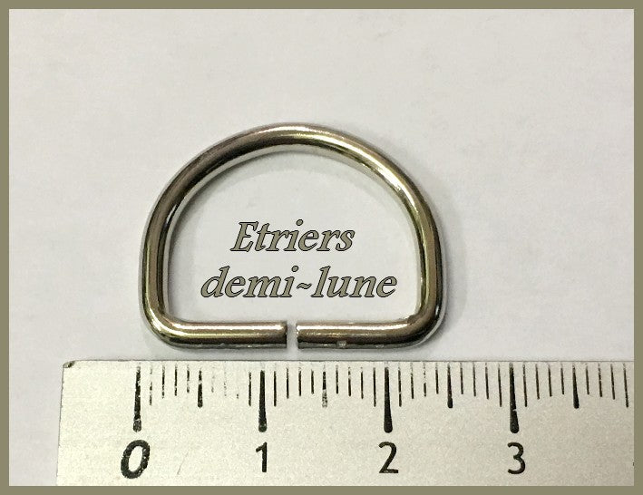 2.5cm Half Round Silver Metal Rings for Straps, Leather Goods and Clothing