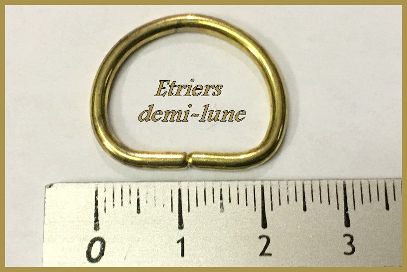 Half Round Gold Metal Rings 2.5cm for Straps, Leather Goods and Clothing