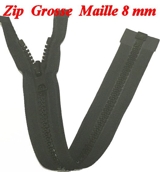 35cm Black Openable Zipper Large Mesh 8mm Injected Plastic To Sew.