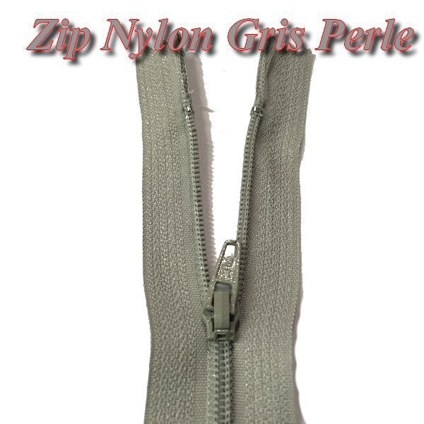 20cm Pearl Grey Nylon Zipper to Sew On.