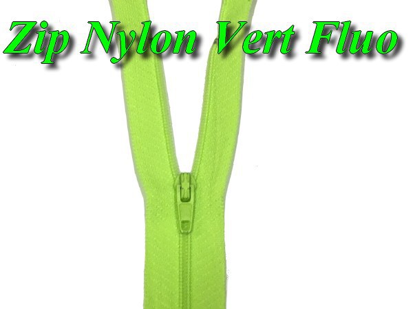 Neon Green Zipper with Nylon Slider in 20 cm to Sew.