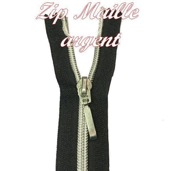 Black Zipper Mesh 5 Silver Size 25 Cm To Sew.