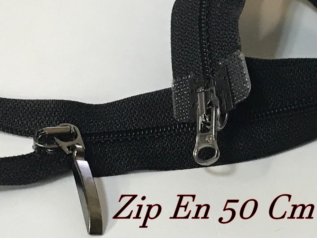 50cm Black Thin Plastic Zippers: Practical and openable