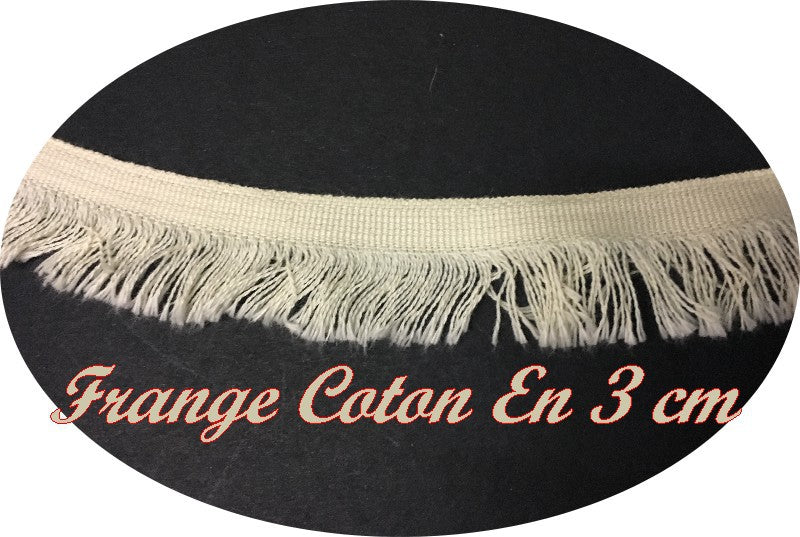 Charleston Fringe by the Meter Ecru Cotton in 3 cm - Fringe Trim