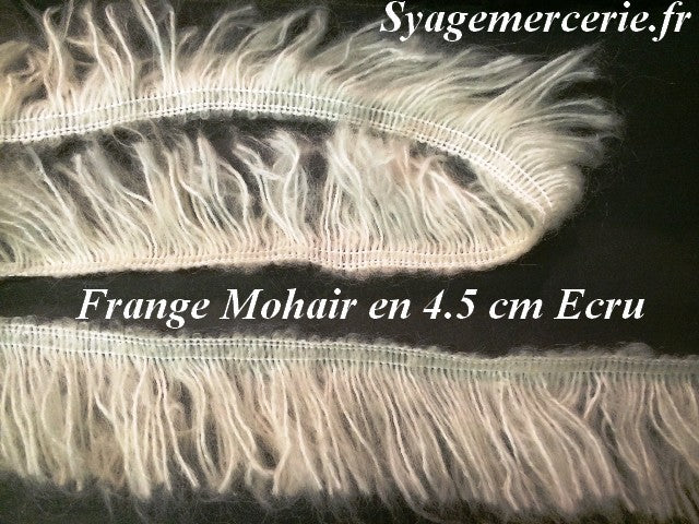 Charleston fringe by the meter in Mohair in 4.5 cm Ecu