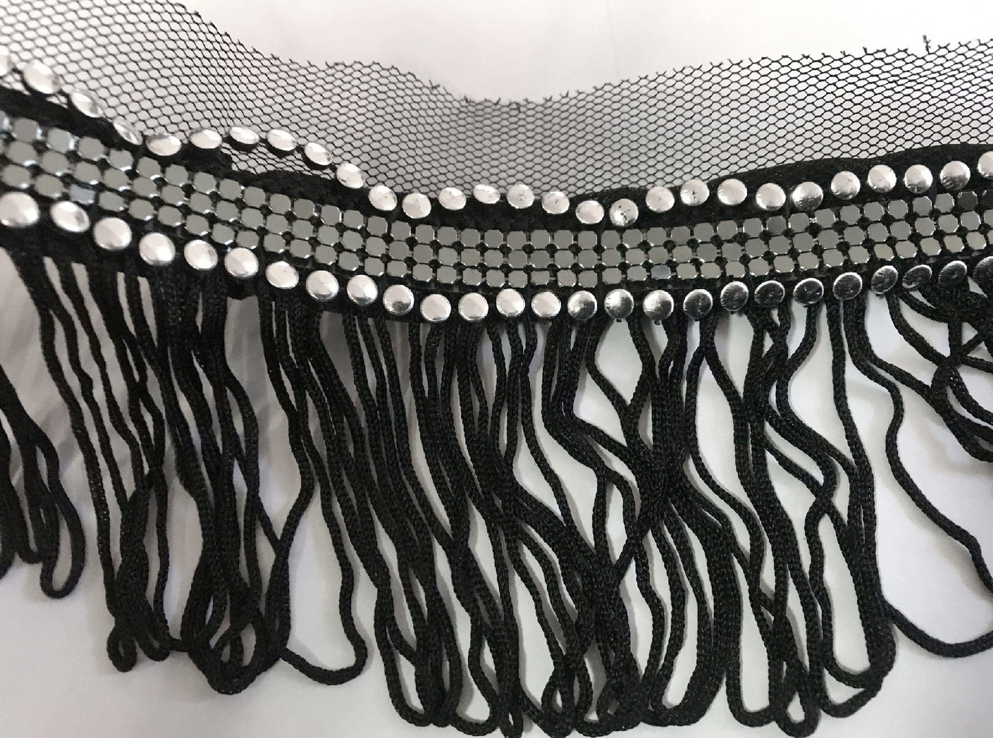 7m black fringe, 7cm Charleston Rayon Fringe Trim by the Meter for Sewing for Creative Hobbies.