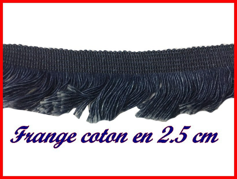 2.5cm Indigo Navy Cotton Fringe for Clothing Decorations