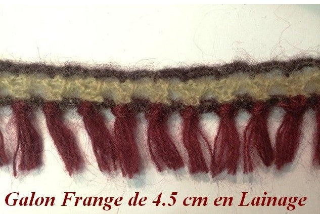 Wool fringe by the meter in 4.5 cm to sew.