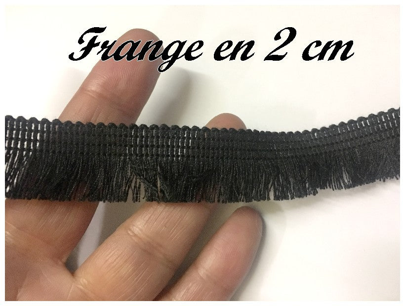 Black Fringe by the Meter in 2 cm - Charleston Fringe for Making and Decorating Clothing and Creative Hobbies
