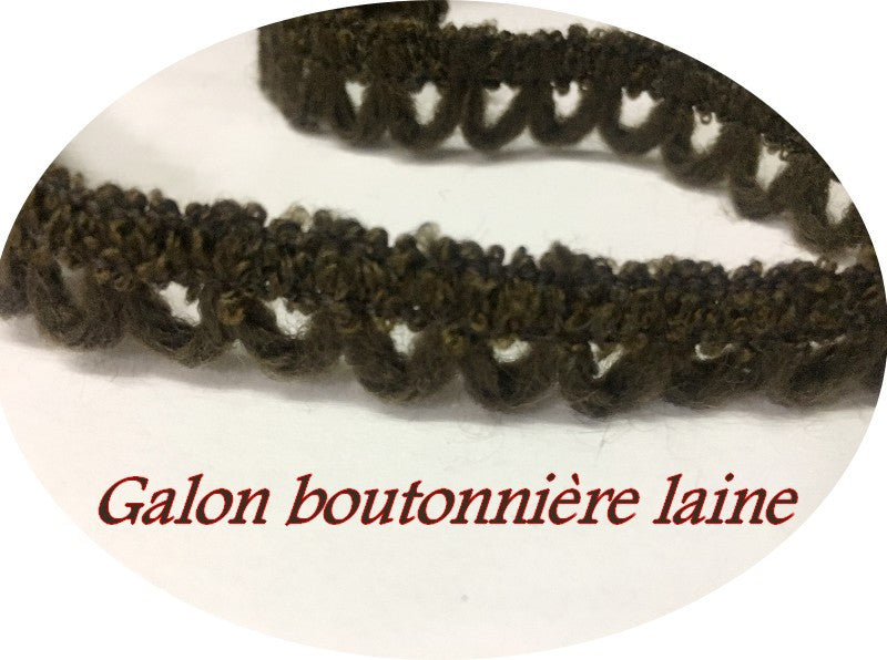 Galon Boutonnière En Laine Marron, Galon De Bride Noir A Coudre.