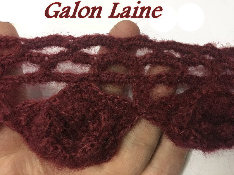 Galon Laine Au Mètre Bordeaux En 6 Cm Couture
