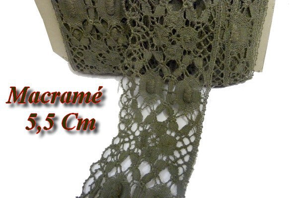5.5 cm khaki macrame braid
