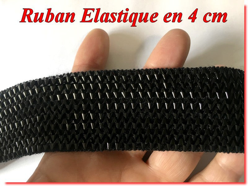 Galon Ruban Elastique En 40 mm Noir, Pour Lingerie, Et Customisations.