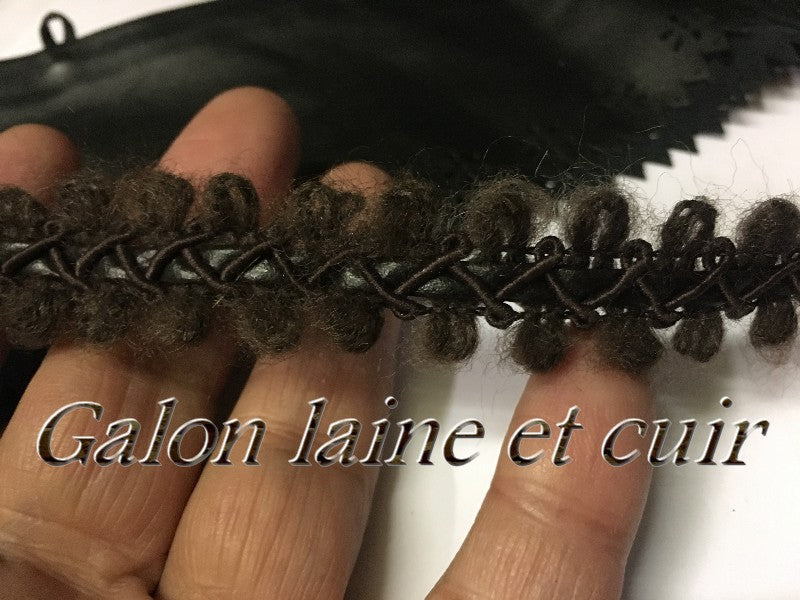 Cinta de Lana y Cuero Marrón por Metros de 2 cm para Coser.